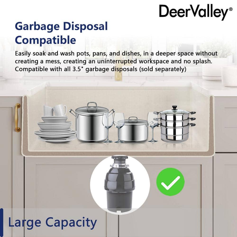 30-inch L Single Bowl Concrete Workstation Farmhouse Kitchen Sink Large Capacity Deep Dual Mount with Accessories