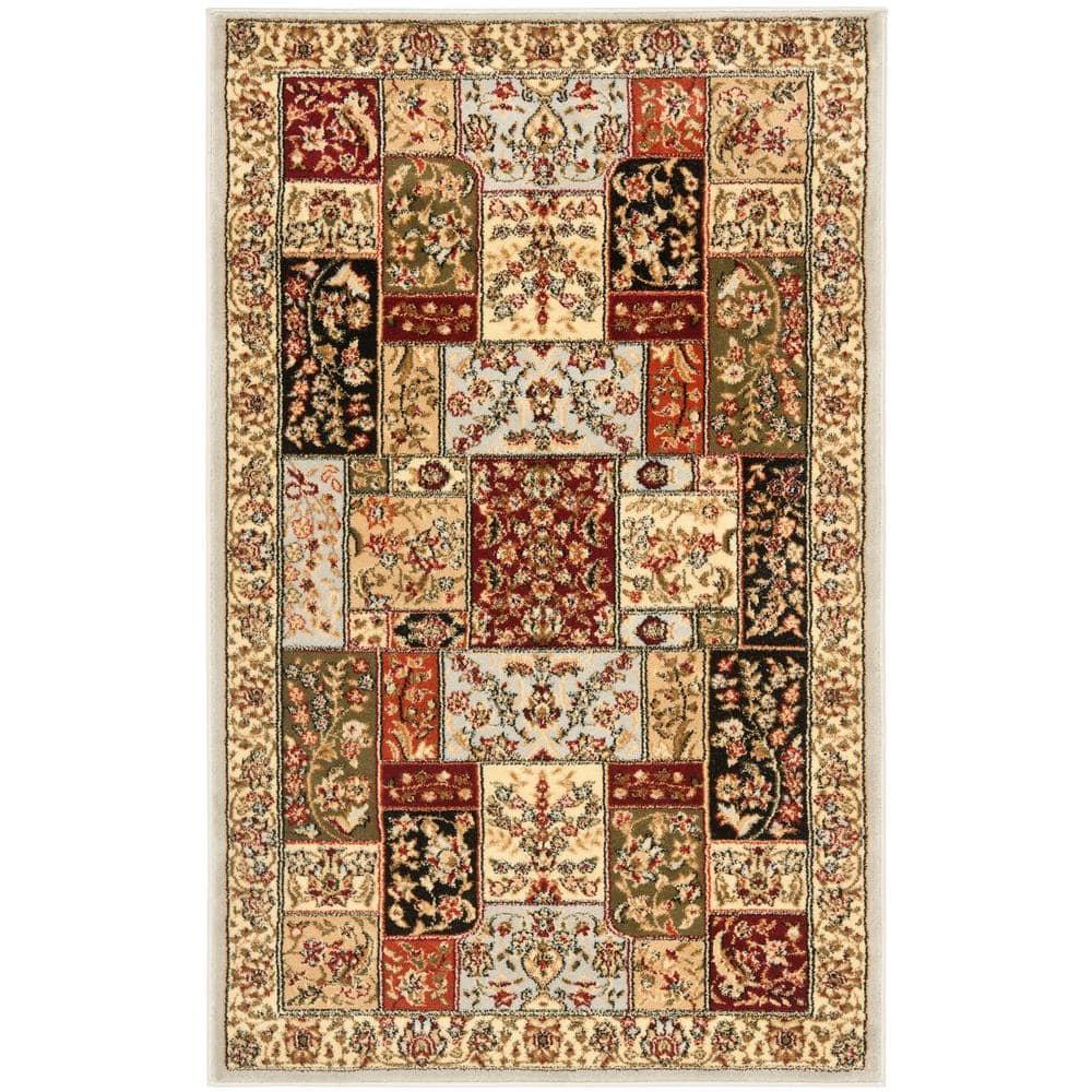 Lyndhurst LNH318 Power Loomed Area Rug - Grey/Multi - 4'x6' - Safavieh