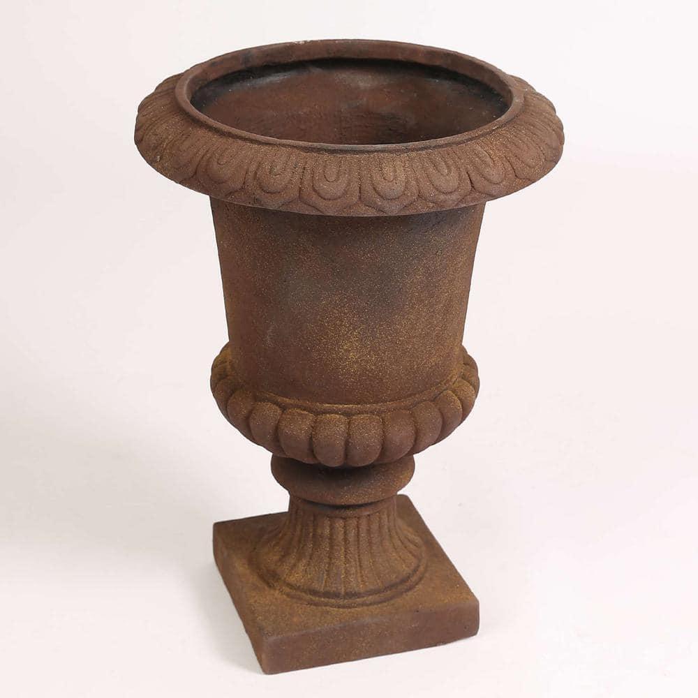 LuxenHome Rustic Brown MgO Indoor/Outdoor Urn Planter, 21.3" H
