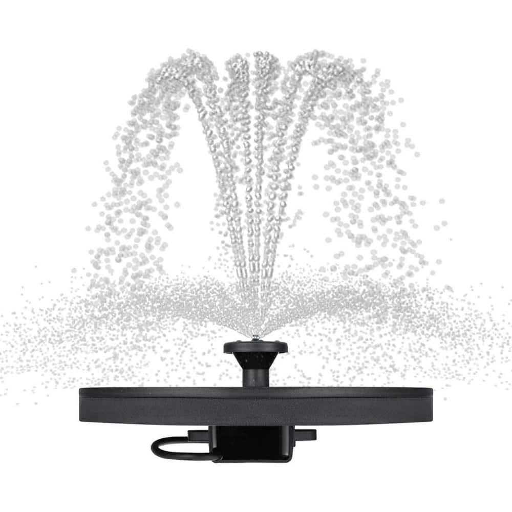 Dartwood Solar Bird Bath and Water Fountain with 4 Different Nozzle Heads - Perfect for Bird Baths and Small Ponds