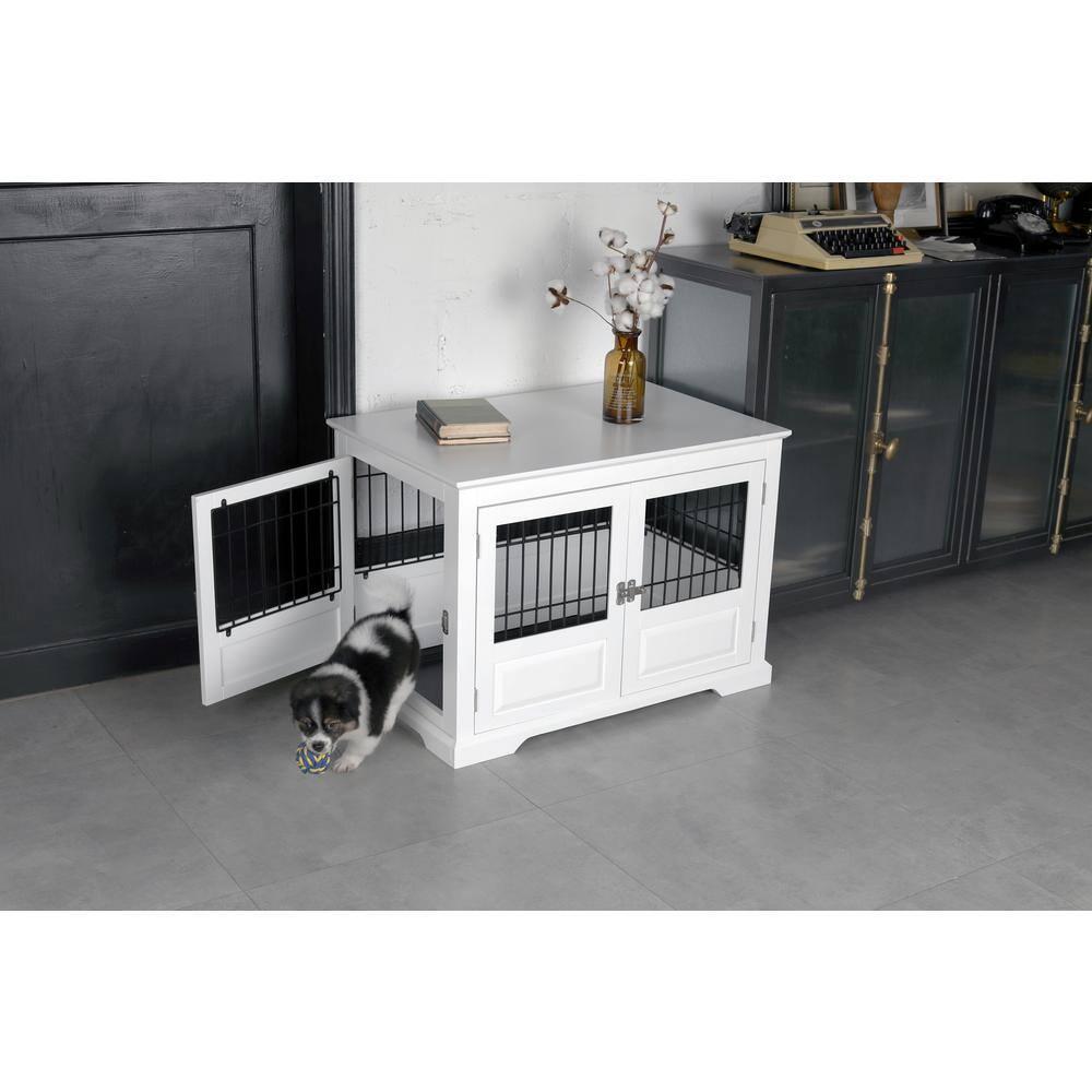 Merry Products Fairview Triple Door Crate Dog Bed - L - White