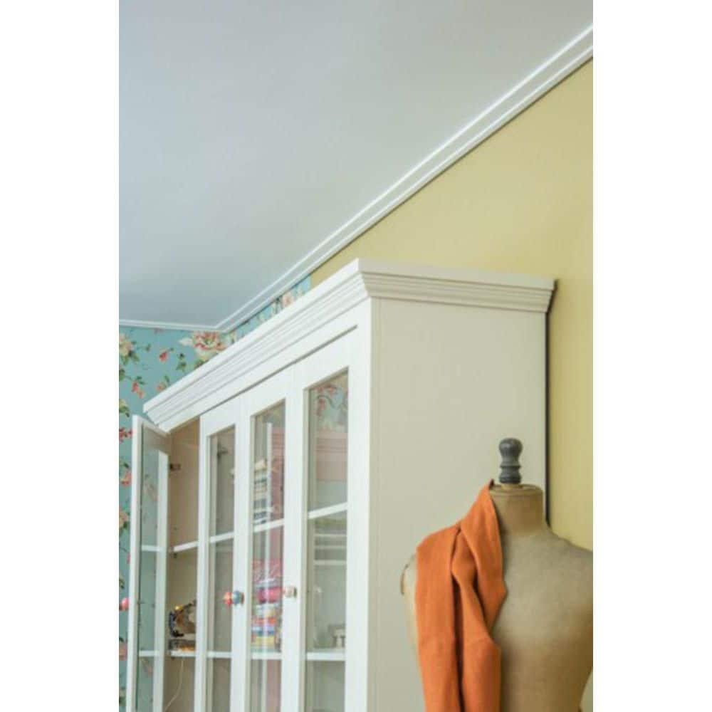 2-3/4 in x 1/2 in x 78-3/4 in Primed White Plain Polystyrene Crown Moulding (Set of 5)