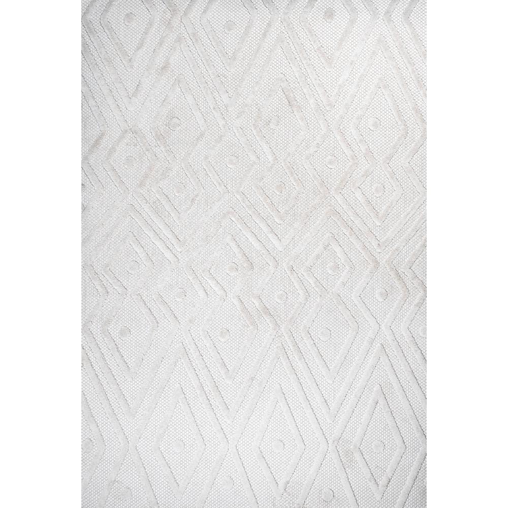 5'x8' Balansat Moroccan Diamond Indoor/Outdoor Area Rug, Ivory - JONATHAN Y