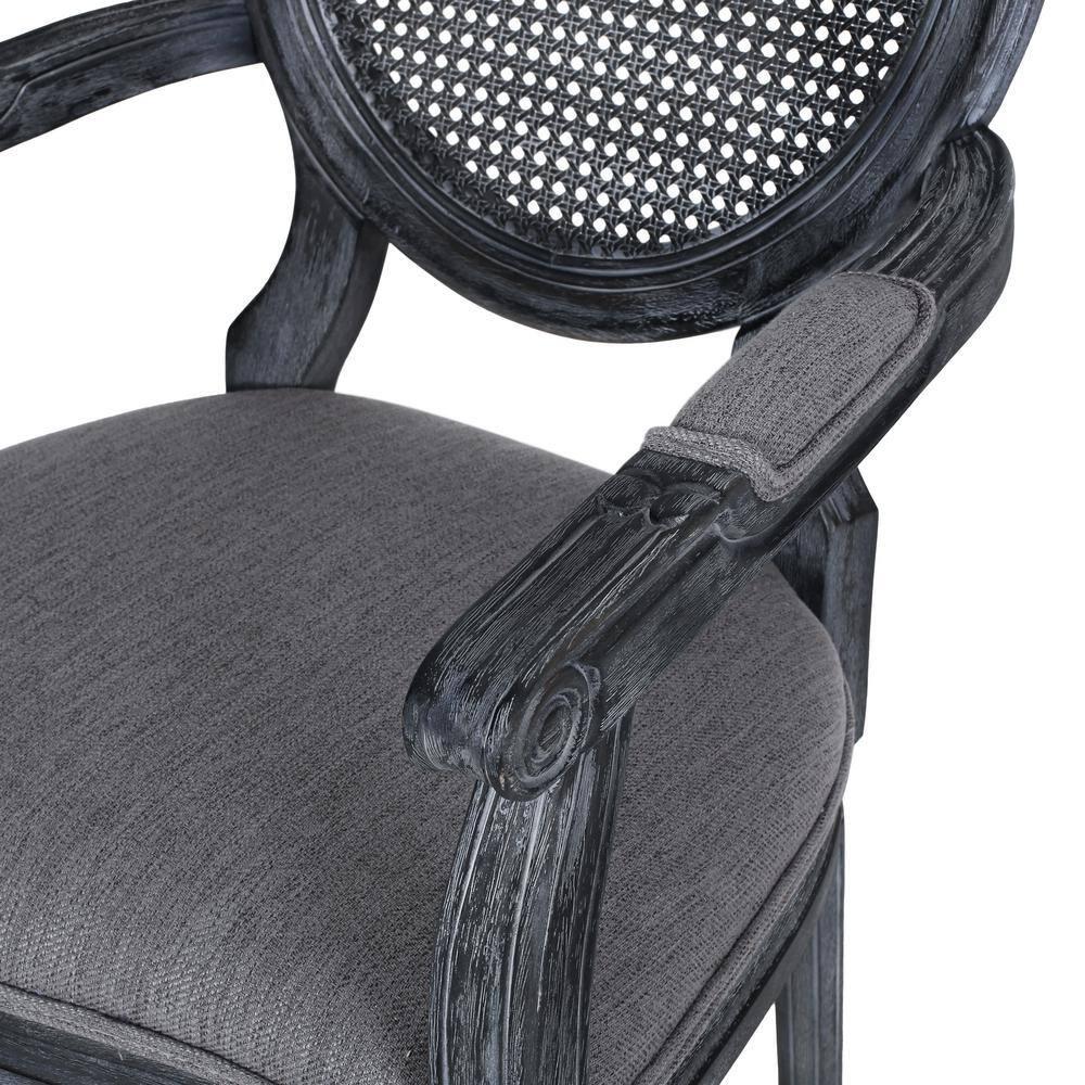 Noble House Huller French Fabric Dining Chair, Set of 2, Gray