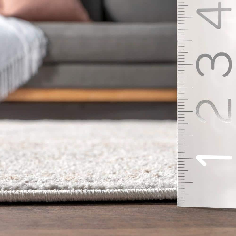 Nuloom Jacquie Medallion 7x9 Indoor Area Rug for Living Room Bedroom Dining Room Kitchen, Silver/Ivory