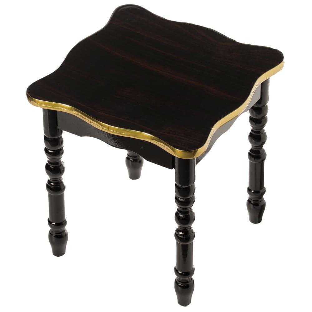 Fabulaxe Square Wooden Side Table, Living Room Accent End Table, Gold and Brown