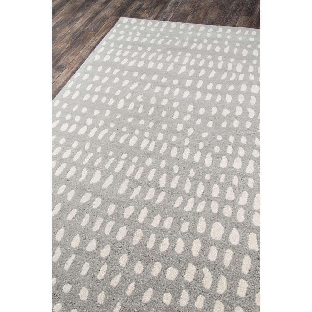 Skyline Decor Novogratz by  Delmar Boho Dots Hand-tufted Wool Area Rug Grey 9' x 12' 9' x 12' Indoor, Handmade Ivory Rectangle