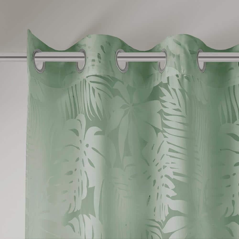 Madison Park Leilani Palm Leaf Burnout Window Sheer