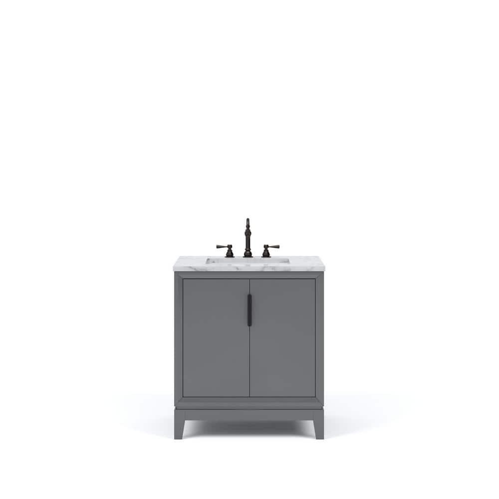 Elizabeth 30" Cashmere Grey Single Bathroom Vanity with Carrara Marble Top