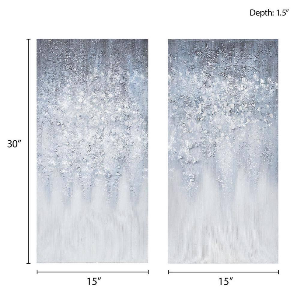 Ivy Bronx Heavily Embellished Abstract Canvas Wall Art Set - 2-Piece Decor with Dimensional Texture & D-Ring Hangers