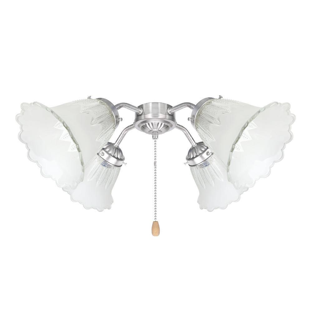 Aspen Creative 23078-4 Clear & Frosted Transitional Style Replacement Glass Shade, 2-1/8" Fitter Size, 4-1/2" high x 5" diameter, 4 Pack