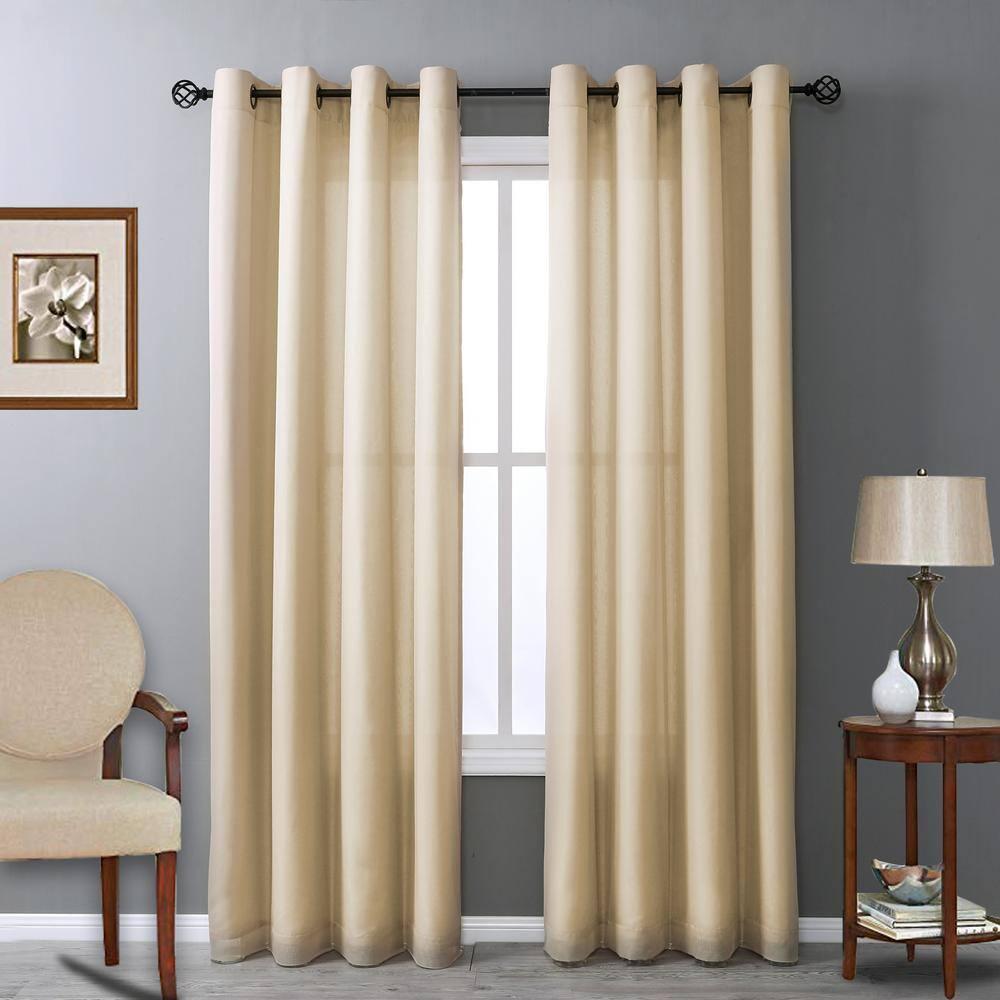 Thermalogic Galion Solid Color Semi-Sheer Thermal Grommet Single Curtain Panel