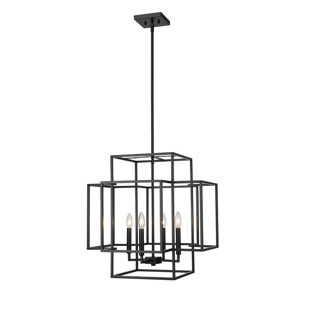 Z-Lite Titania 4 - Light Chandelier in  Matte Black