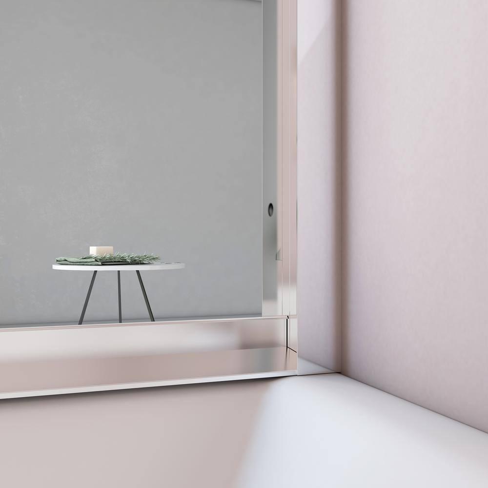 60 in. W x 62 in. H Framed Sliding Bath Tub Door in Bright Silver with 5/16 in. Tempered Clear Glass