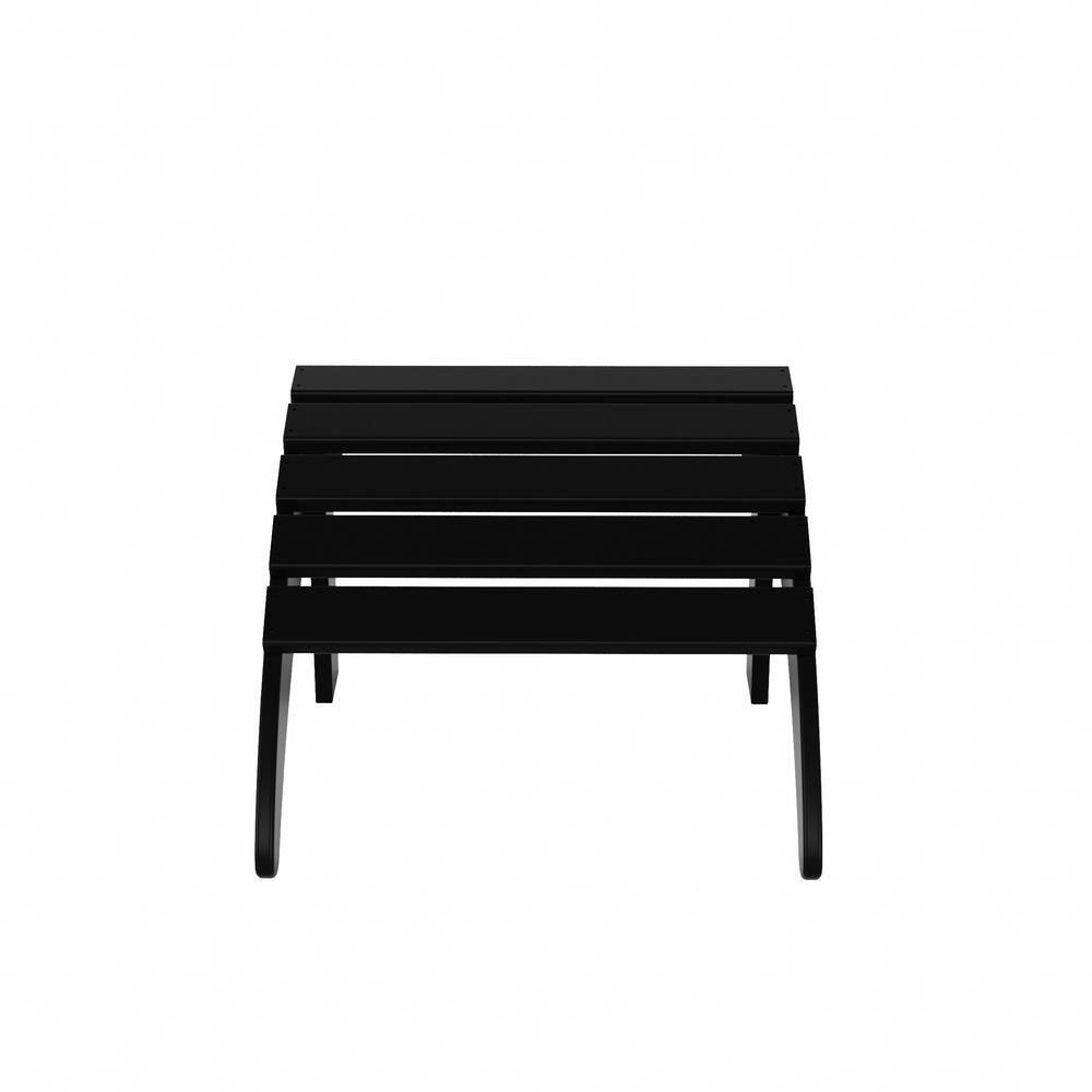 Polytrends  Laguna Hdpe All Weather Outdoor Patio Foldable Ottoman Black
