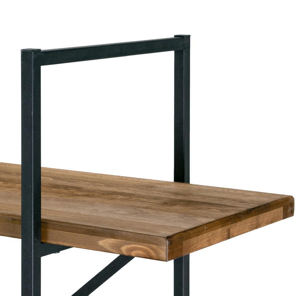 Glamour Home Ailis 56" 3-Wide-Shelf Modern Wood Etagere Bookcase in Brown
