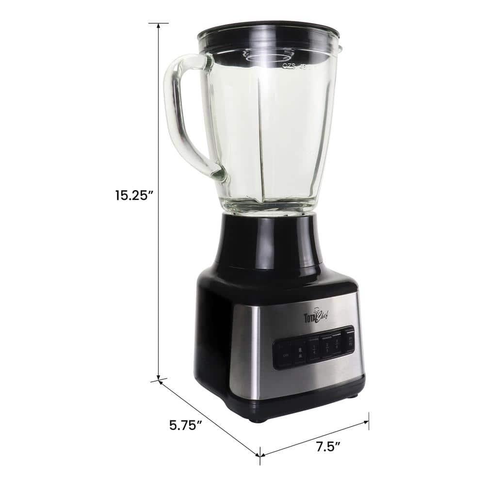 Total Chef Total Chef 51 Oz Countertop Blender with 6 Speed & 2 Pulse Options For Smoothies, Shakes, Ice and Dips