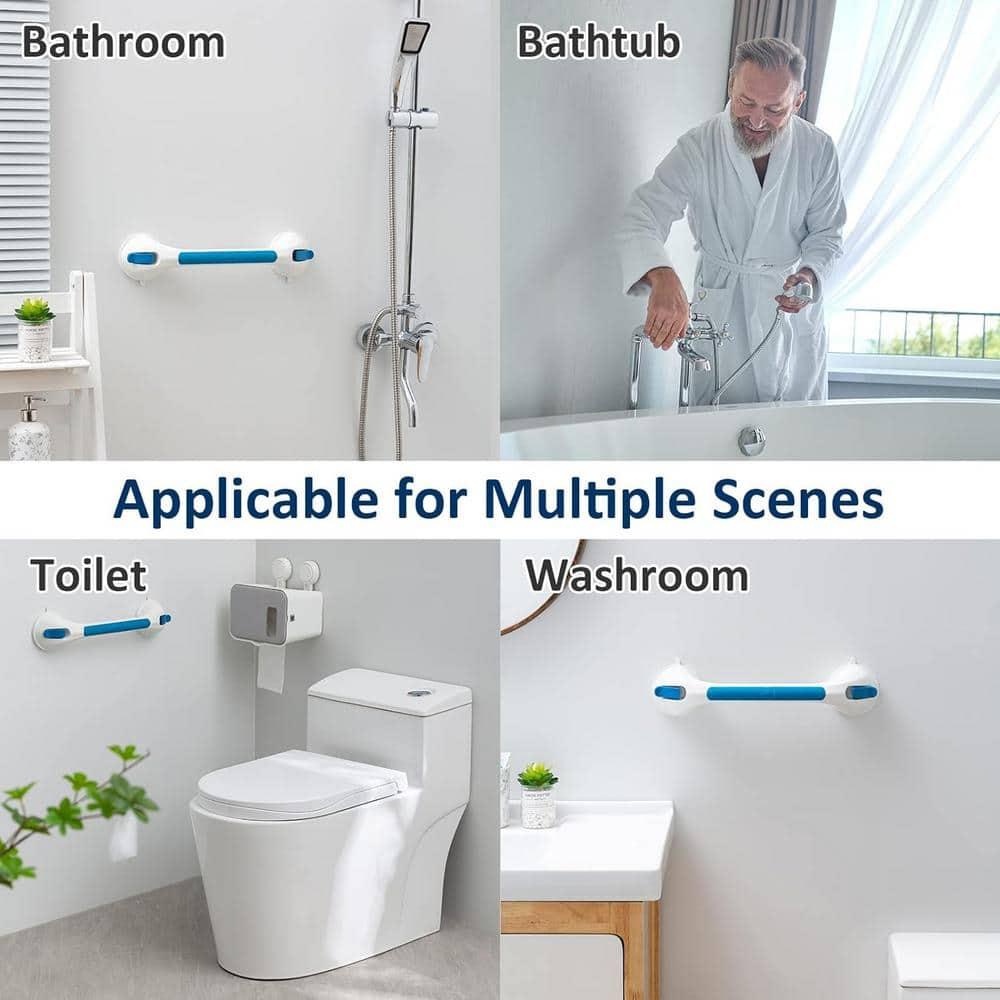 TAILI Shower Grab Bar 2 Pack Suction Grab Bars for Bathtubs and Showers, Heavy Duty Shower Handle Removable Bathroom Safety Grip for Seniors and Elderly, Shower Handrails No Drilling Waterproof, Blue