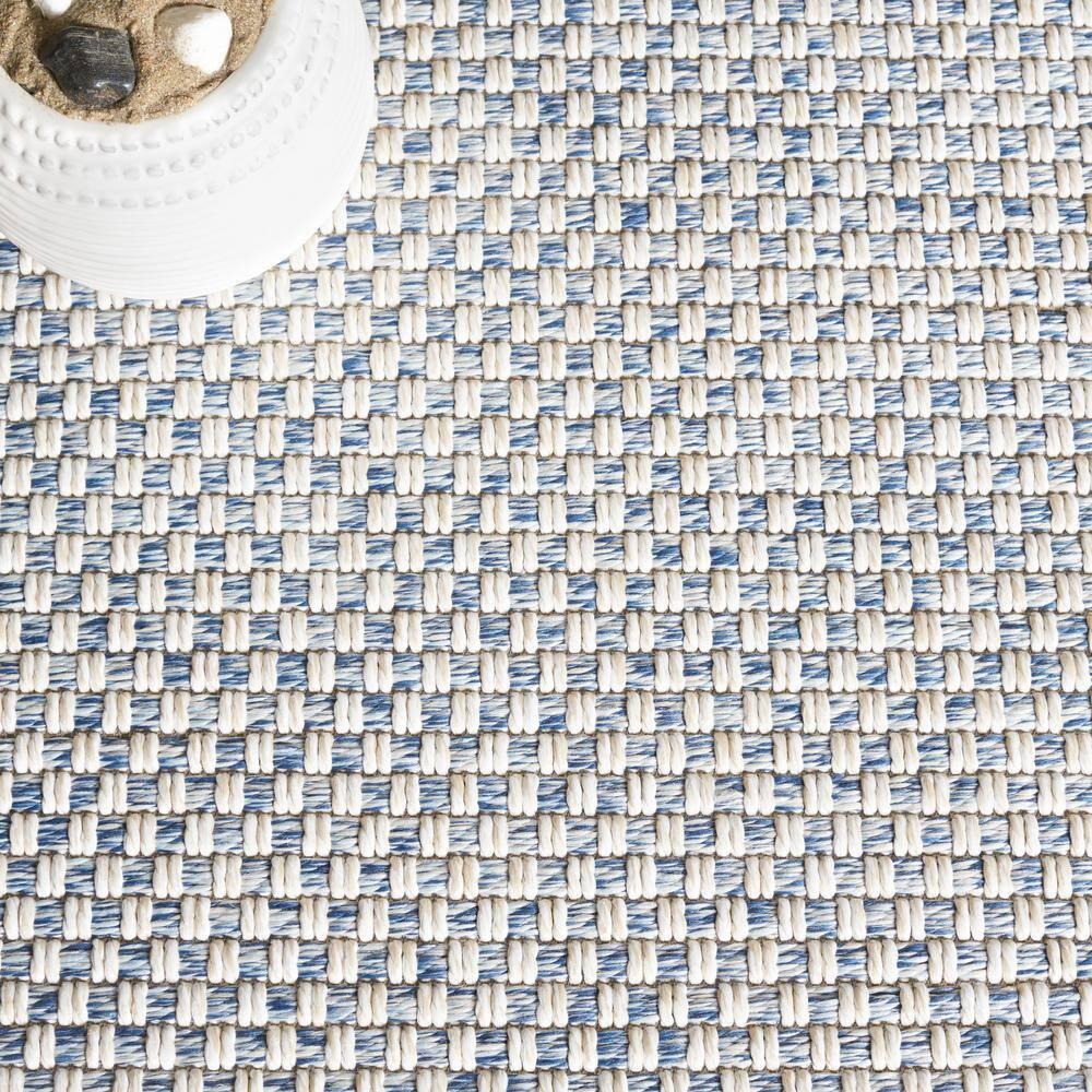 Sisal All-Weather SAW460 Power Loomed Indoor and Outdoor Area Rug - Blue/Ivory - 5'x7'6" - Safavieh.