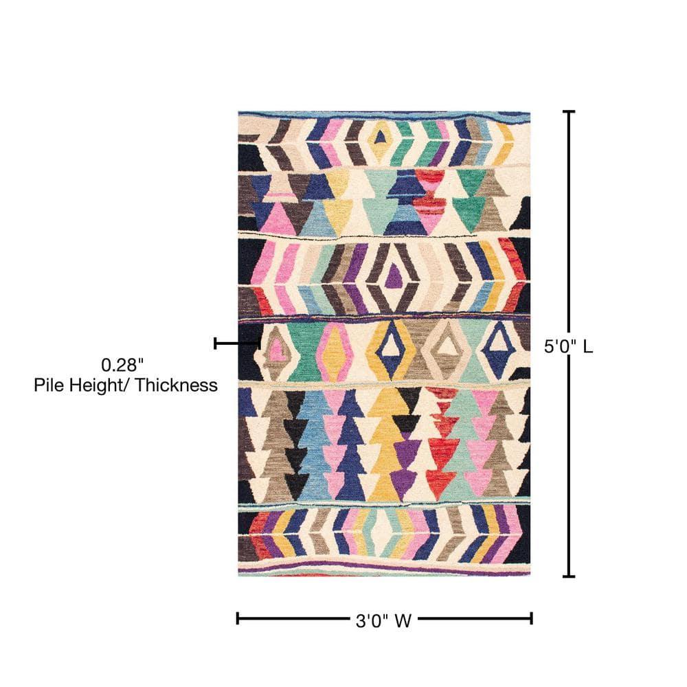 nuLOOM Ofelia Hand Tufted Wool Accent Rug, 3' x 5', Multi