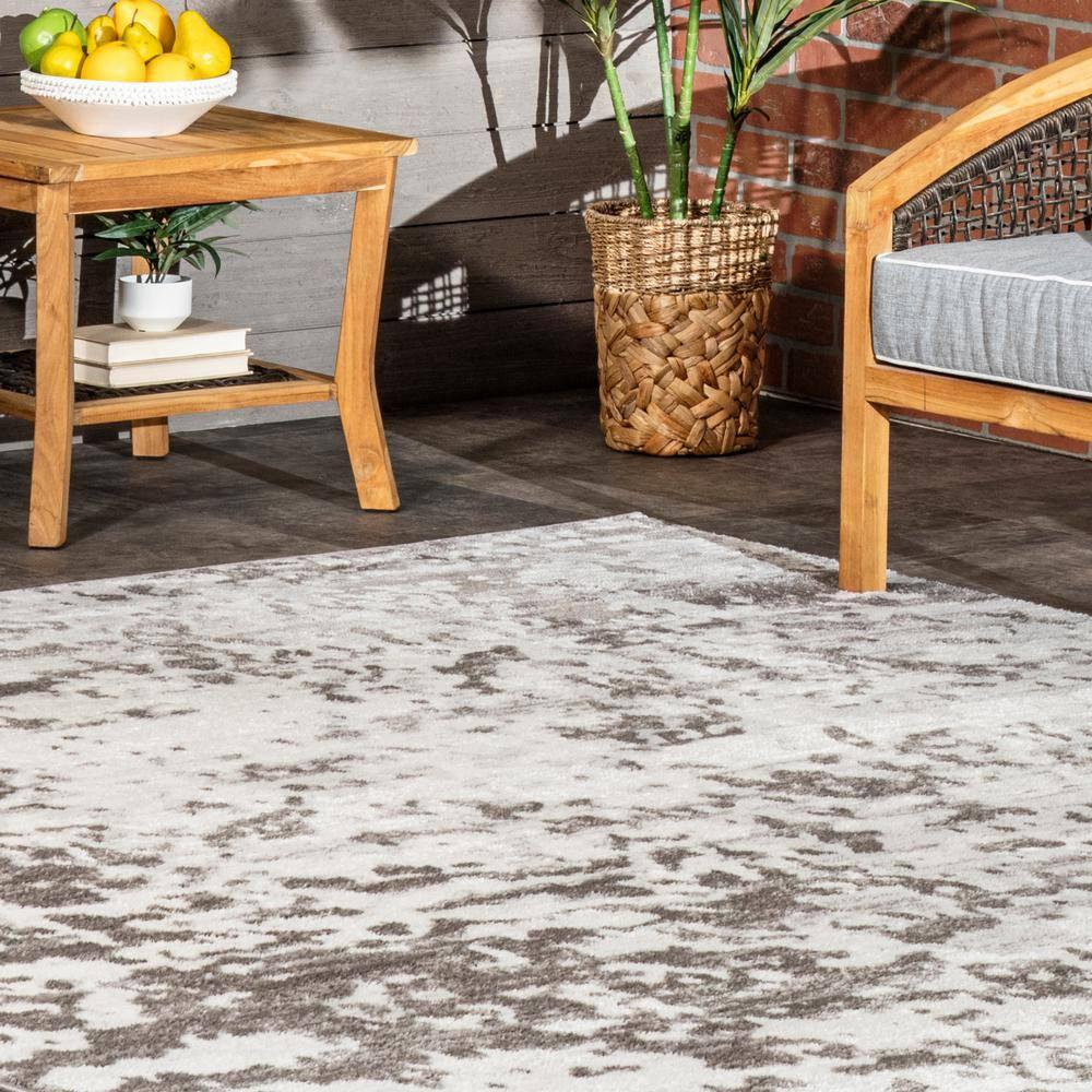 Nuloom Meaghan Abstract 3x5 Accent Indoor Area Rug for Living Room Bedroom Dining Room Entryway Kitchen, Grey/Ivory