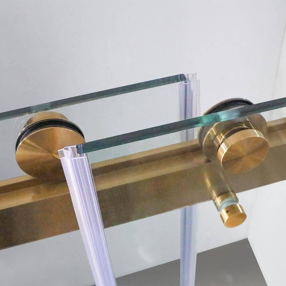 Dimorphos Frameless Sliding Glass Shower Doors with 3/8"(10mm) Clear Tempered Glass 11DD701957Q