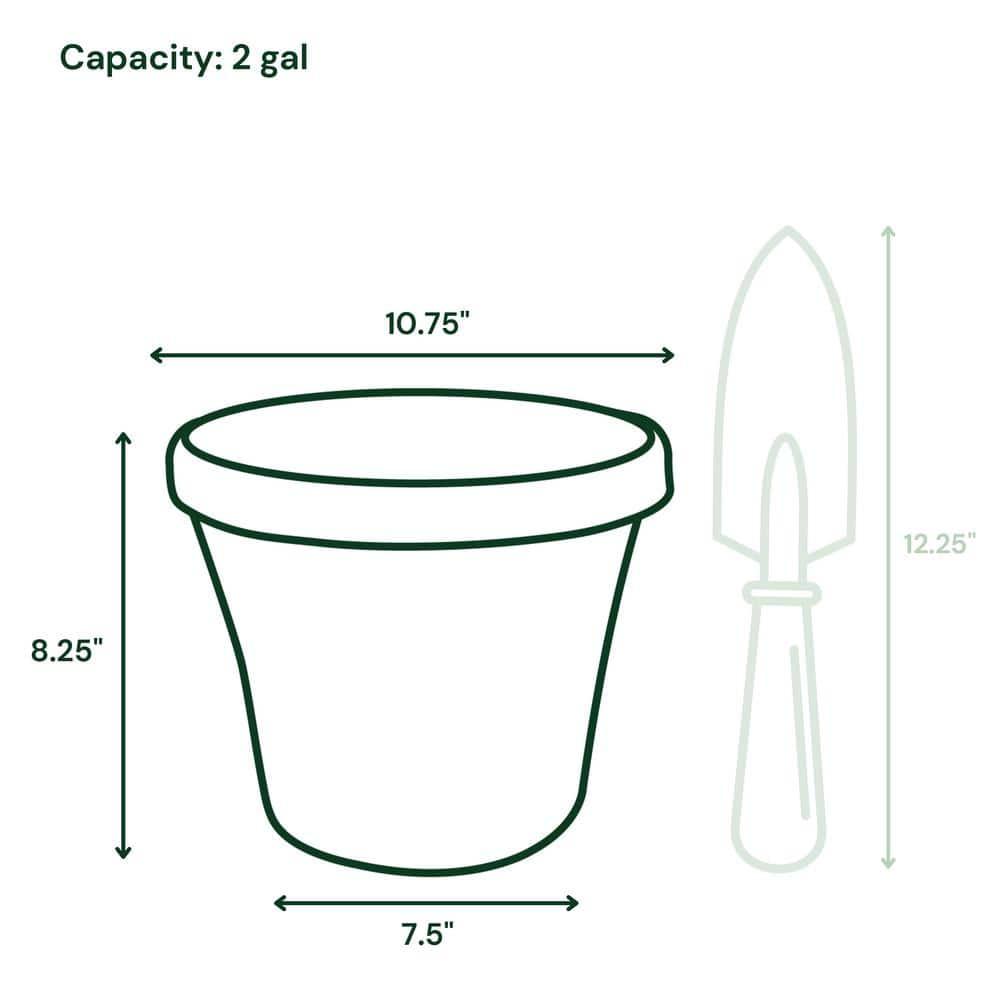 Bloem Terra Plastic Pot Planter, Pebble Stone, 10in
