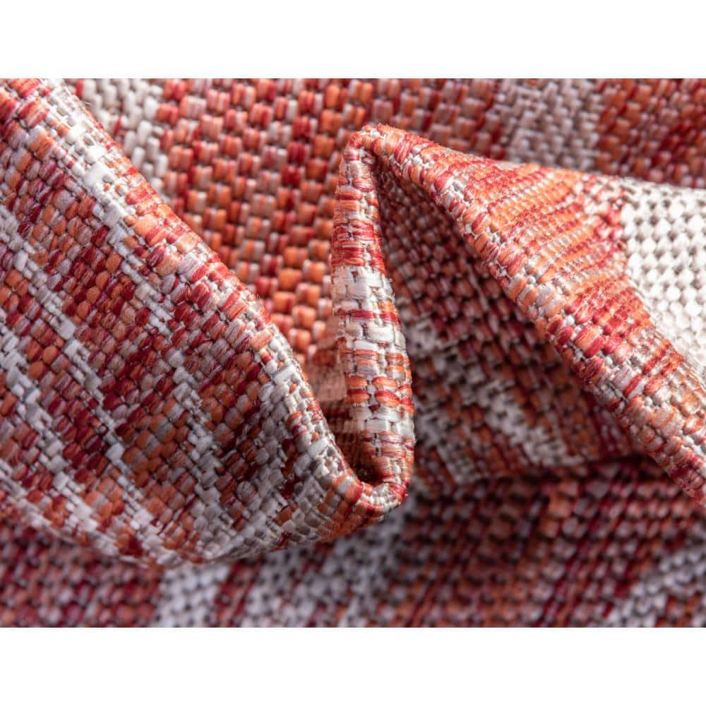 Unique Loom 9' 0 x 12' 2 Rectangle Indoor/Outdoor Botanical Rust Red Area Rug