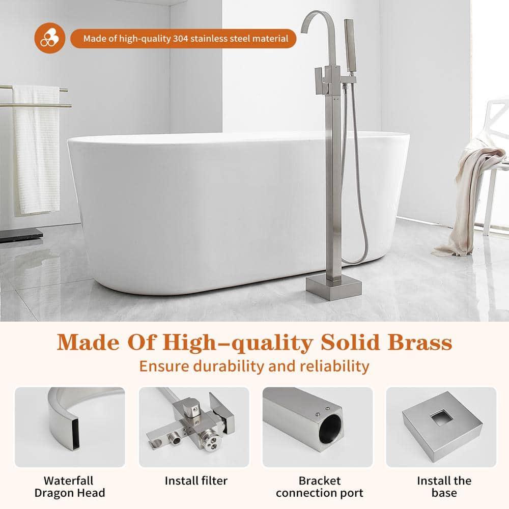 VIBRANTBATH A-97011-N 1 Handle Floor Clawfoot Tub Faucet with Diverter