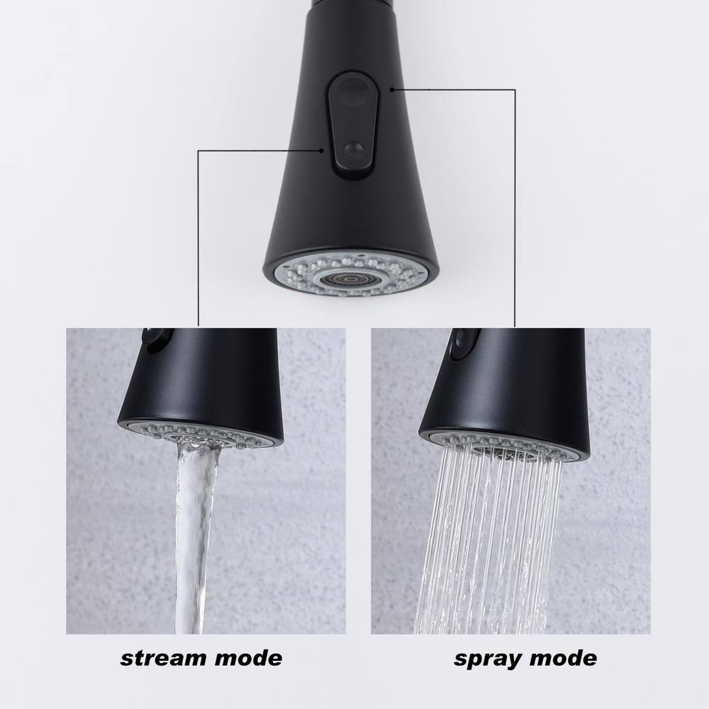 Matte Black Kitchen Faucets with Pull Down Sprayer, Kitchen Sink Faucet with Pull Out Sprayer - Effortlessly Achieve Efficient Kitchen Cleaning