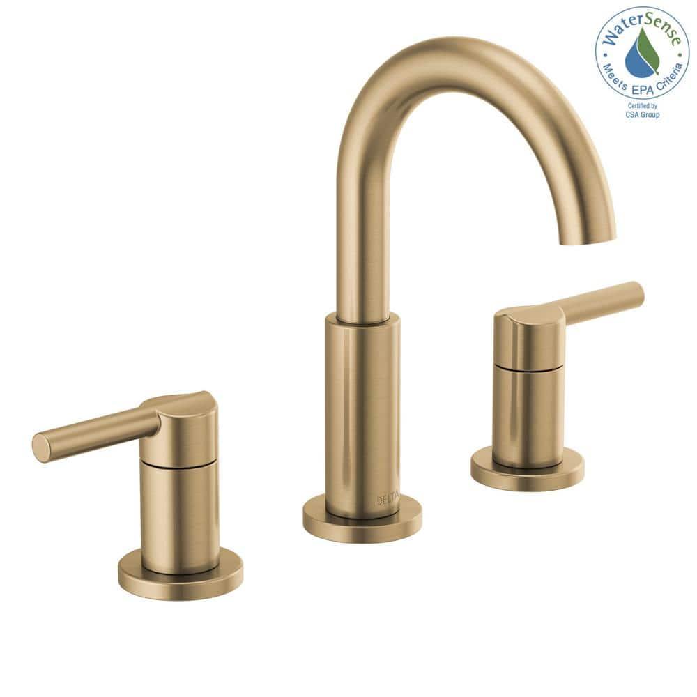 Nicoli Widespread Bathroom Faucet 3 Hole, 2-handle Bathroom Sink Faucet with Drain Assembly