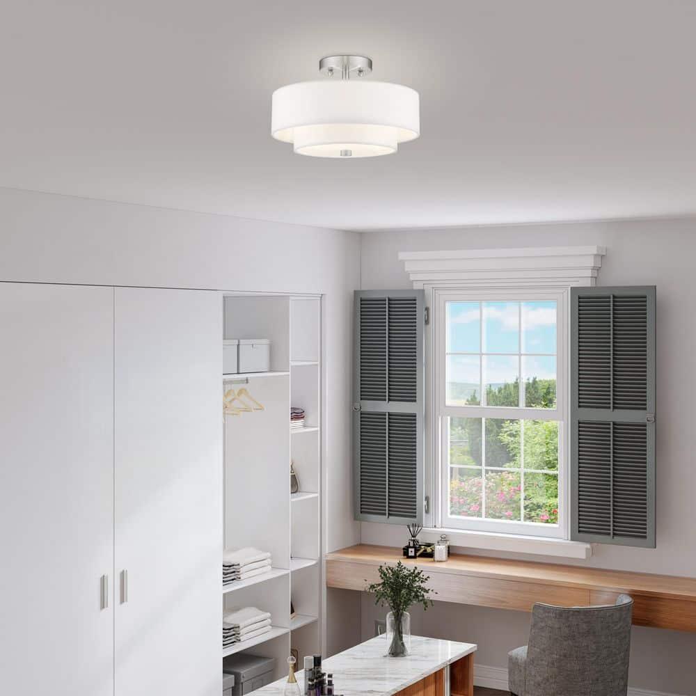 Livex Lighting Claremont 2 - Light Semi-Flush Mount in  Brushed Nickel