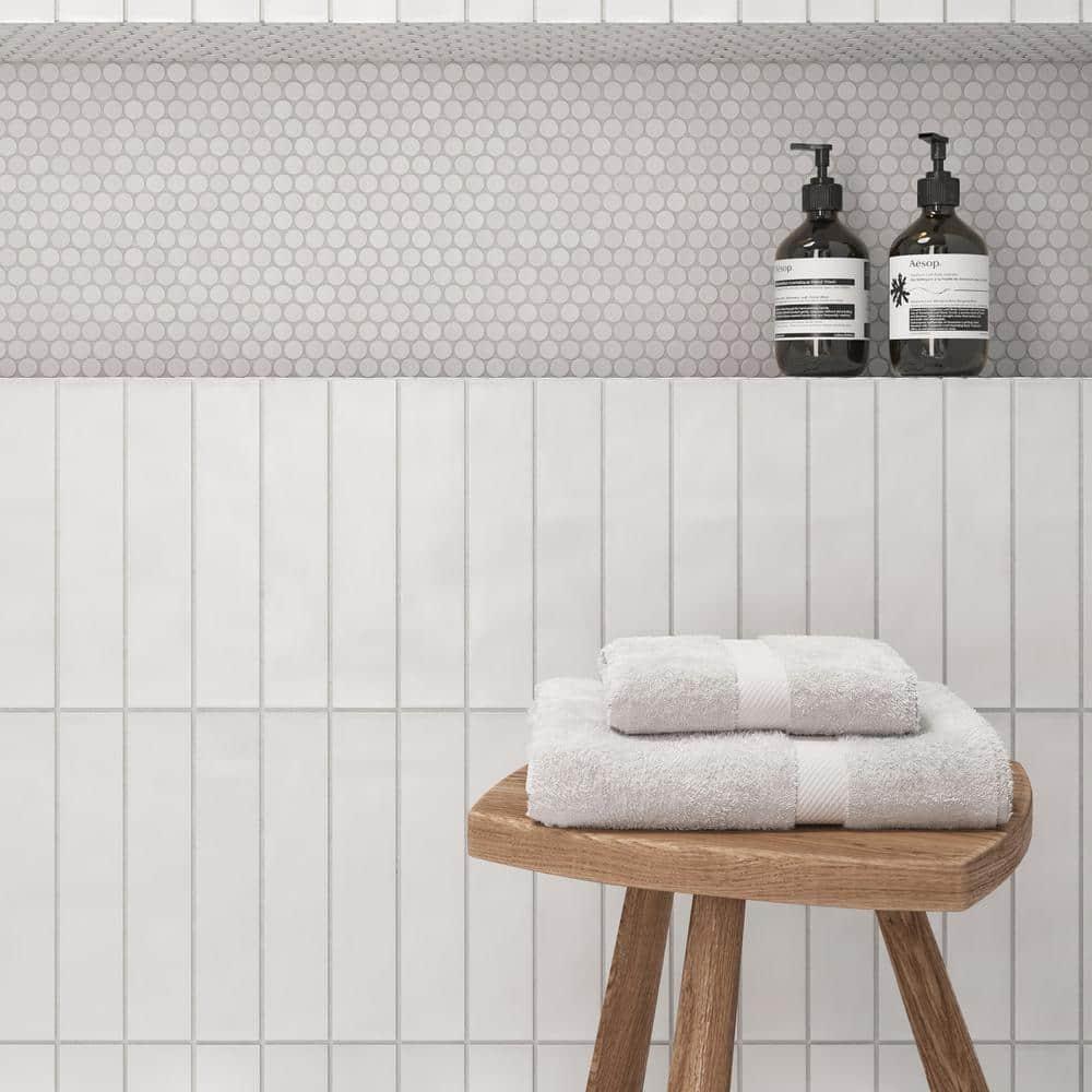 Bedrosians Clara Rectangle Matte Porcelain Tile 3 x 11, White (6.35 sq. ft./Case)