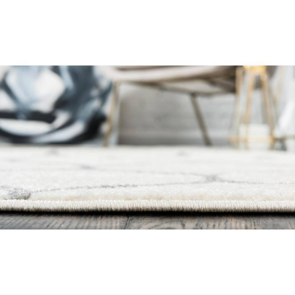 Unique Loom 9' 0 x 12' 0 Trellis Frieze Rounded Ivory Area Rug