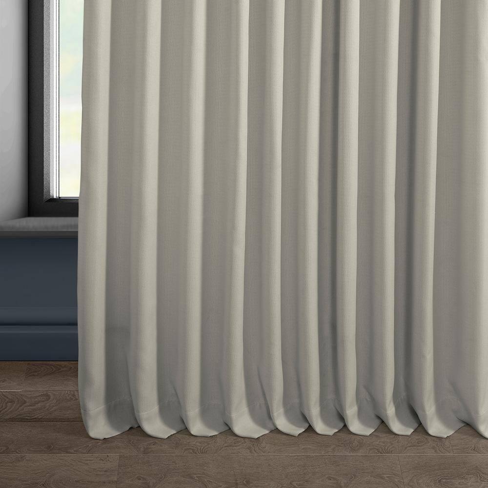 Birch Faux Linen Extra Wide Room Darkening Curtain (1 Panel), Birch, 100W X 120L