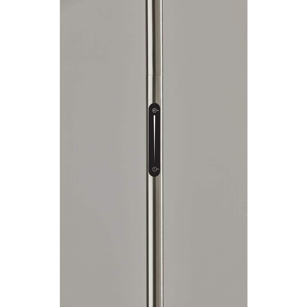 Adesso Solar Torchiere (Includes LED Light Bulb) Silver: Modern Touch Sensor, Dimmable Glass Shade, ETL Listed