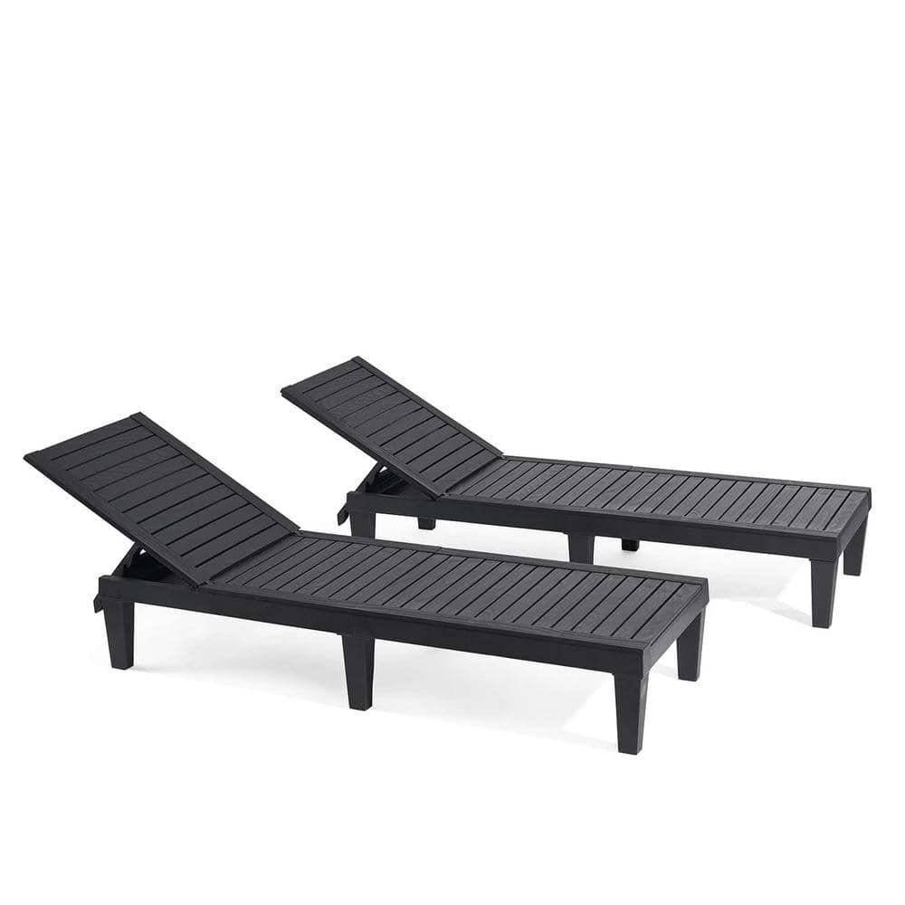 Nestl Nestl Waterproof, Lightweight, and Adjustable Outdoor Polyresin Chaise Lounge Chair Set (Set of 2)