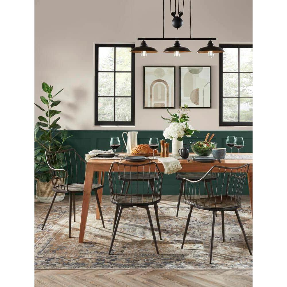 Westinghouse 6332500 Iron Hill Three-Light Indoor Island Pulley Pendant, Finish with Highlights and Metallic Interior, 3, Oil Rubbed Bronze/Bronze