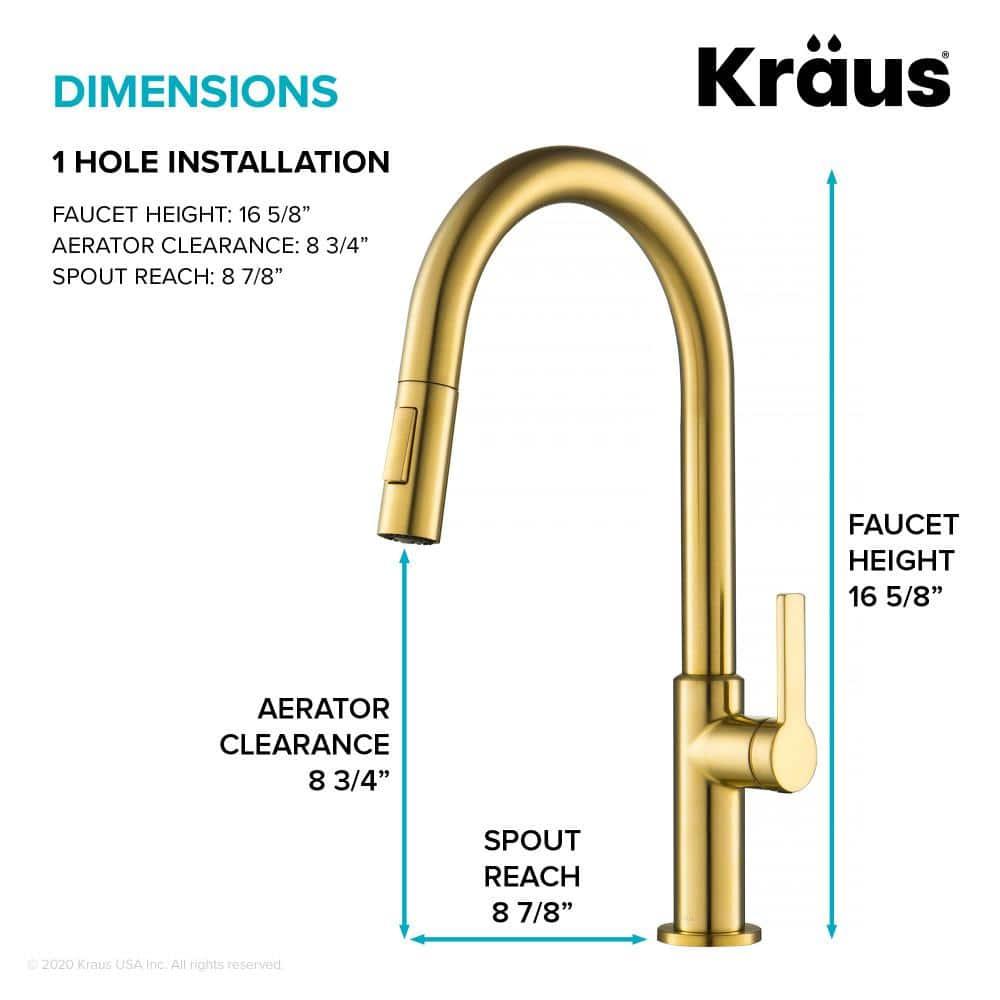 KRAUS Oletto Single Handle Pull Down Kitchen Faucet