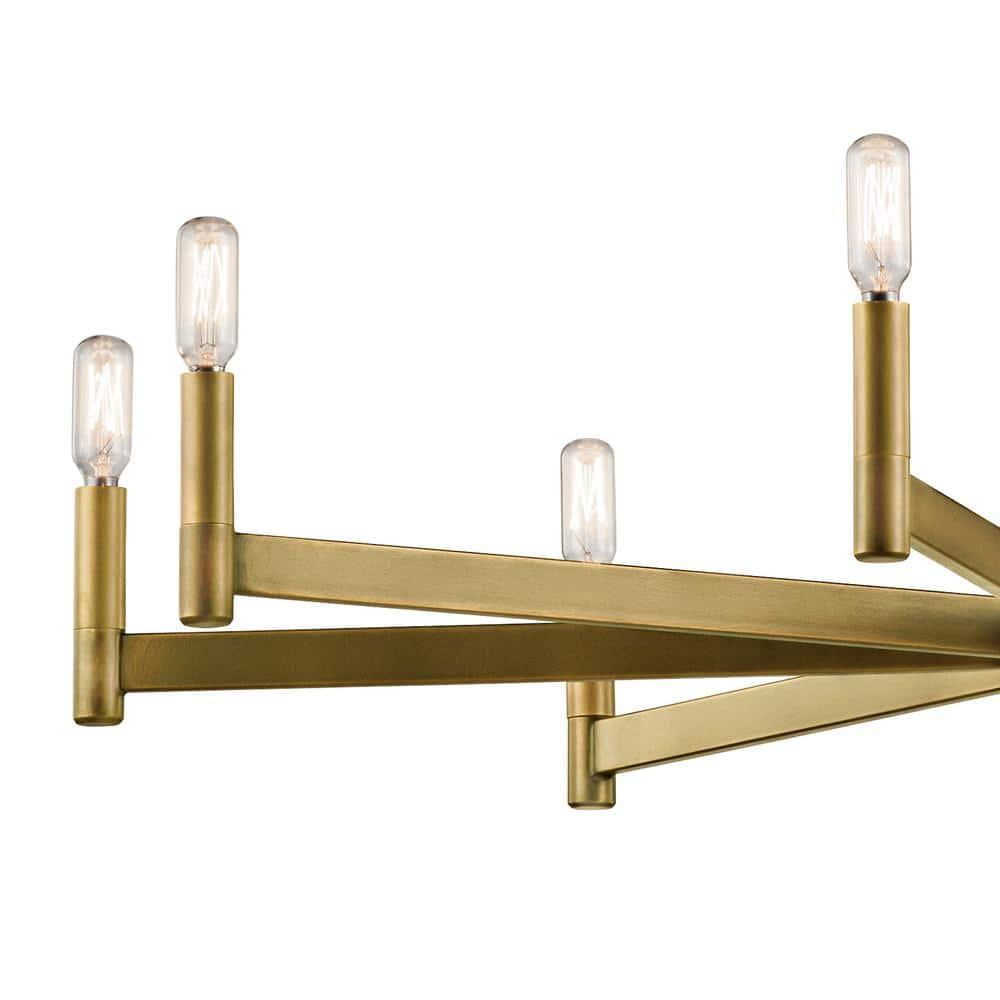 Erzo 9.25" 8 Light Chandelier in Natural Brass