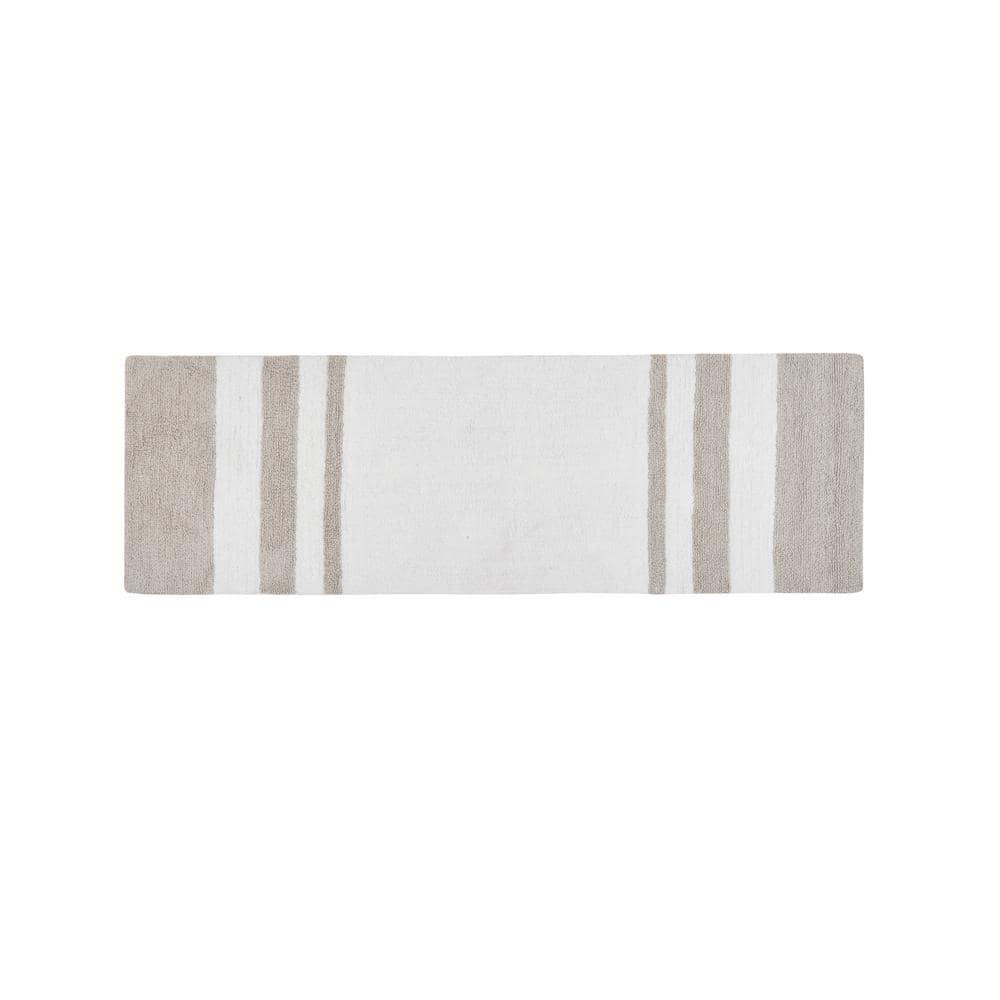 24"x72" Spa Cotton Reversible Bath Rug Taupe Brown: Madison Park, Tufted, Machine Washable, OEKO-TEX Certified
