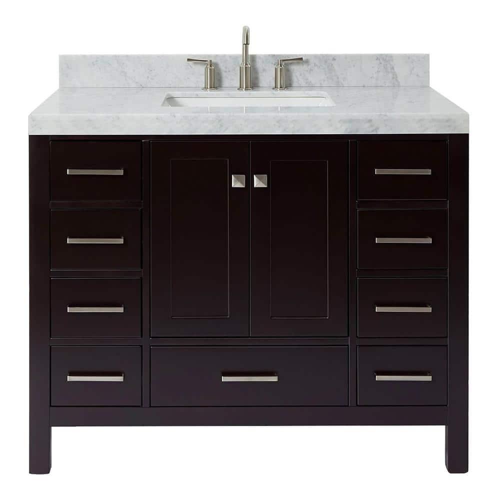 Cambridge 42'' Single Bathroom Vanity with Carrara Marble Top