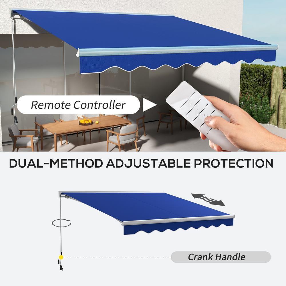 Outsunny Polyester Cover Retractable Patio Awning
