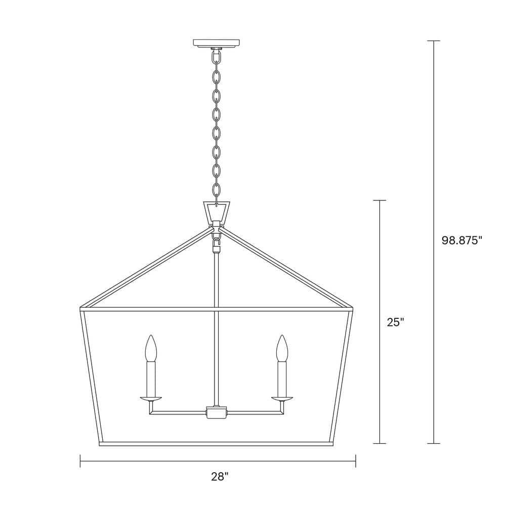 Gala Wide Pendant Light - Black / 28"W