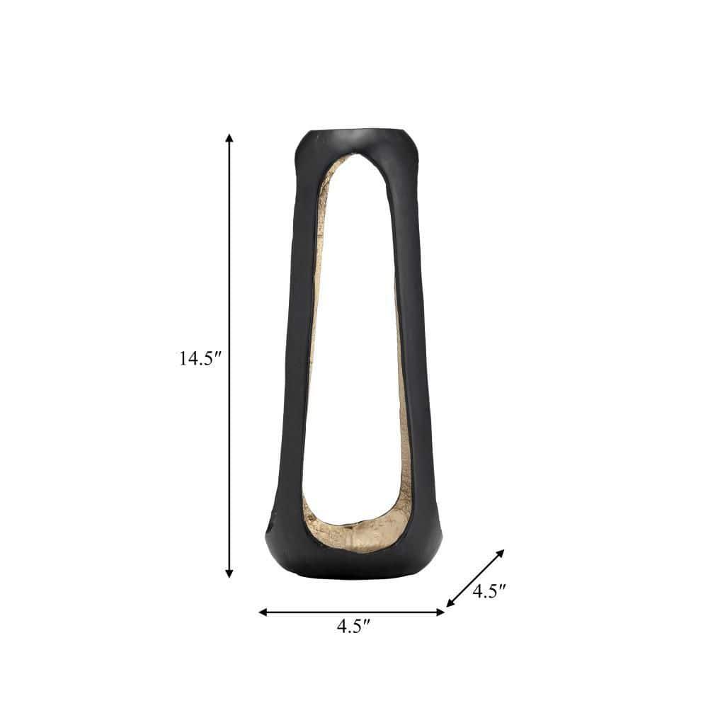 Sagebrook Home Metal 15"h Open Vase, Matte Black