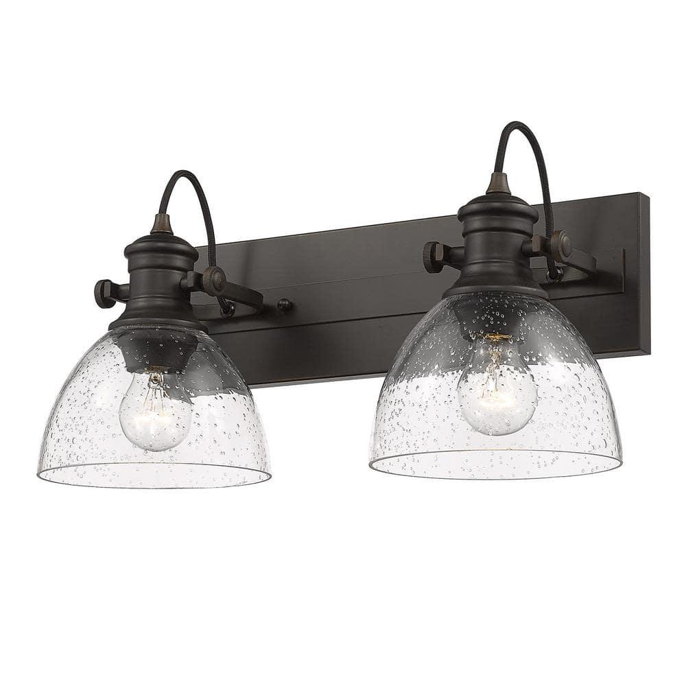 Transitional 18" Brown Seeded Glass Semi-Flush Mount Light
