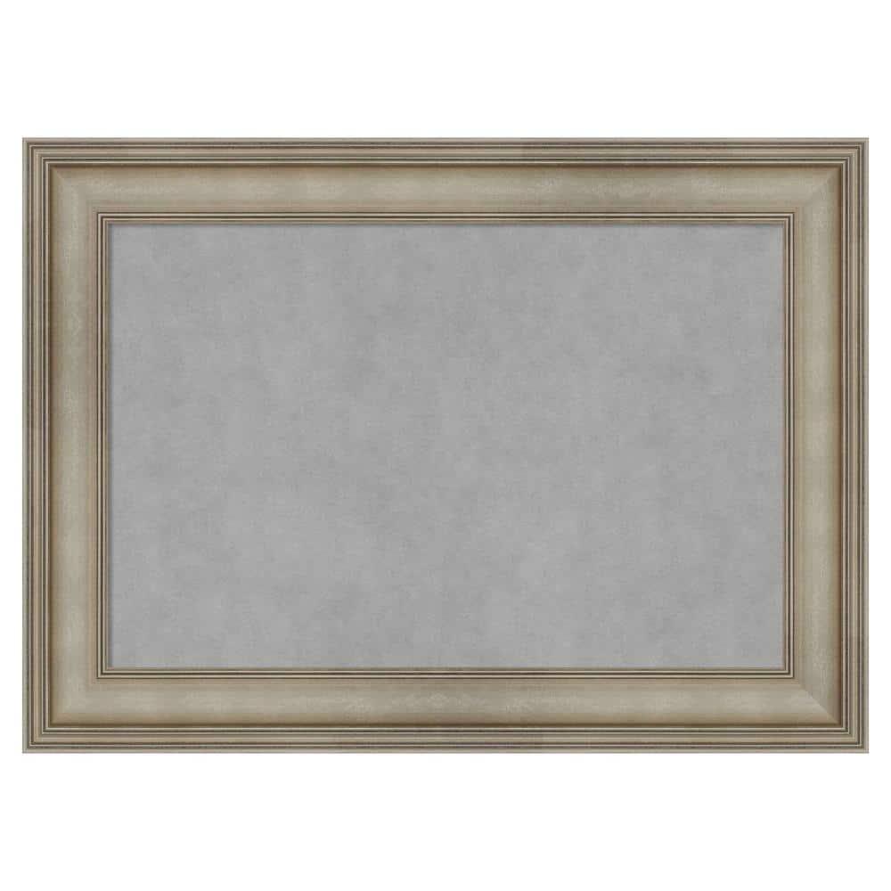 Amanti Art Mezzanine Antique Silver Narrow Framed Magnetic Board 29 x 21 in.