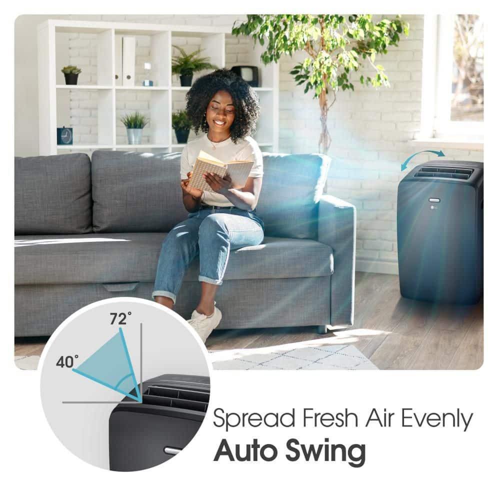 LG 8000 BTU (DOE) / (12000 ASHRAE) Portable Air Conditioners Cools 350 Sqft Easy Install & WiFi App Remote Eco-friendly, Quiet Small & Medium Room Air Conditioner AC Unit Home Gray LP0823GSSM