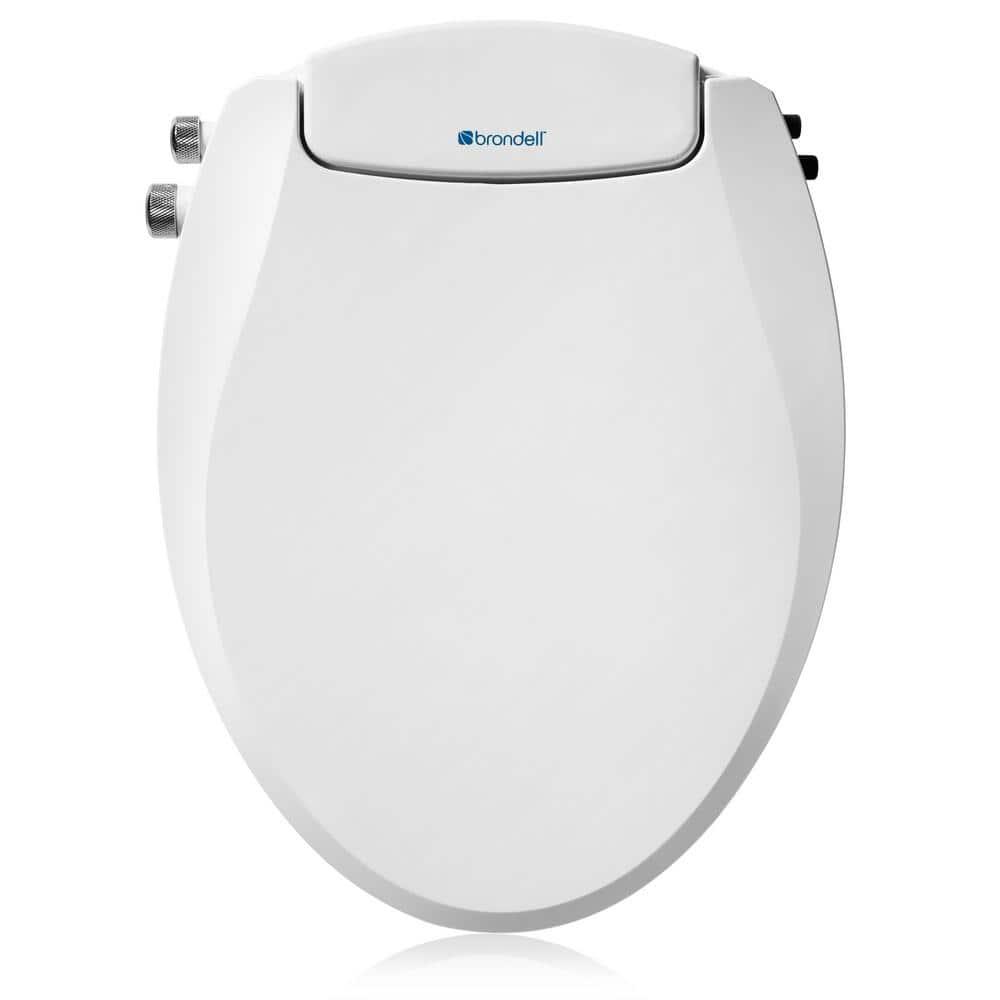 Brondell Bidet Toilet Seat Non-Electric Swash Ecoseat, Fits Elongated Toilets, White - Dual Nozzle System, Ambient Water Temperature - Bidet with Easy Installation