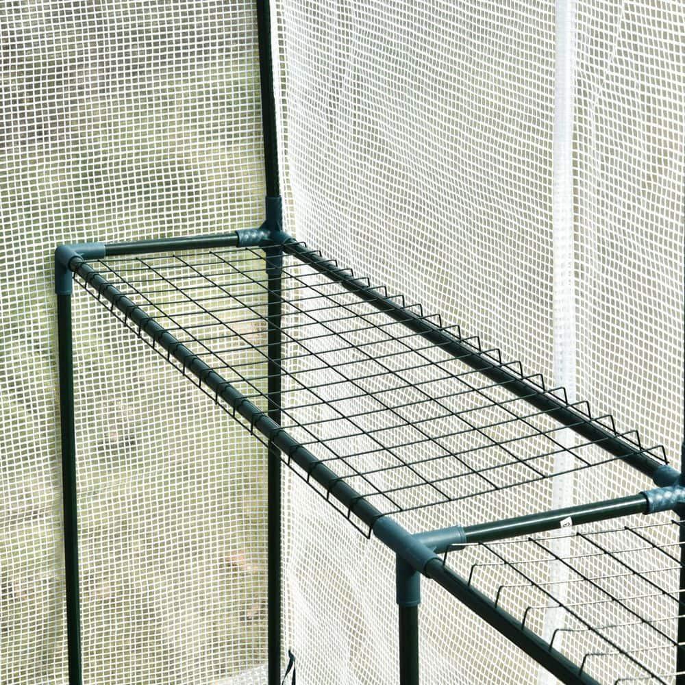 Quictent 56"x56"x77" Outdoor Portable Walk-in Greenhouse 3 Tiers 6 Shelves Garden Planter W/ Clear Cover